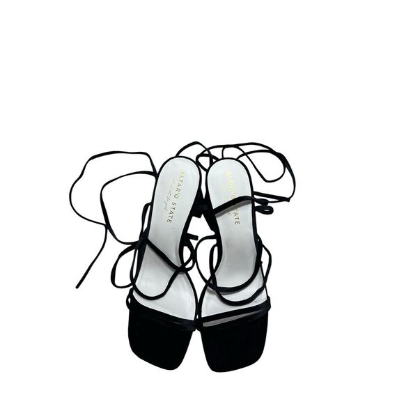 Women's Altar'd State Black Platform Sandals Heel Shoes 10 Block Strappy - Picture 5 of 11